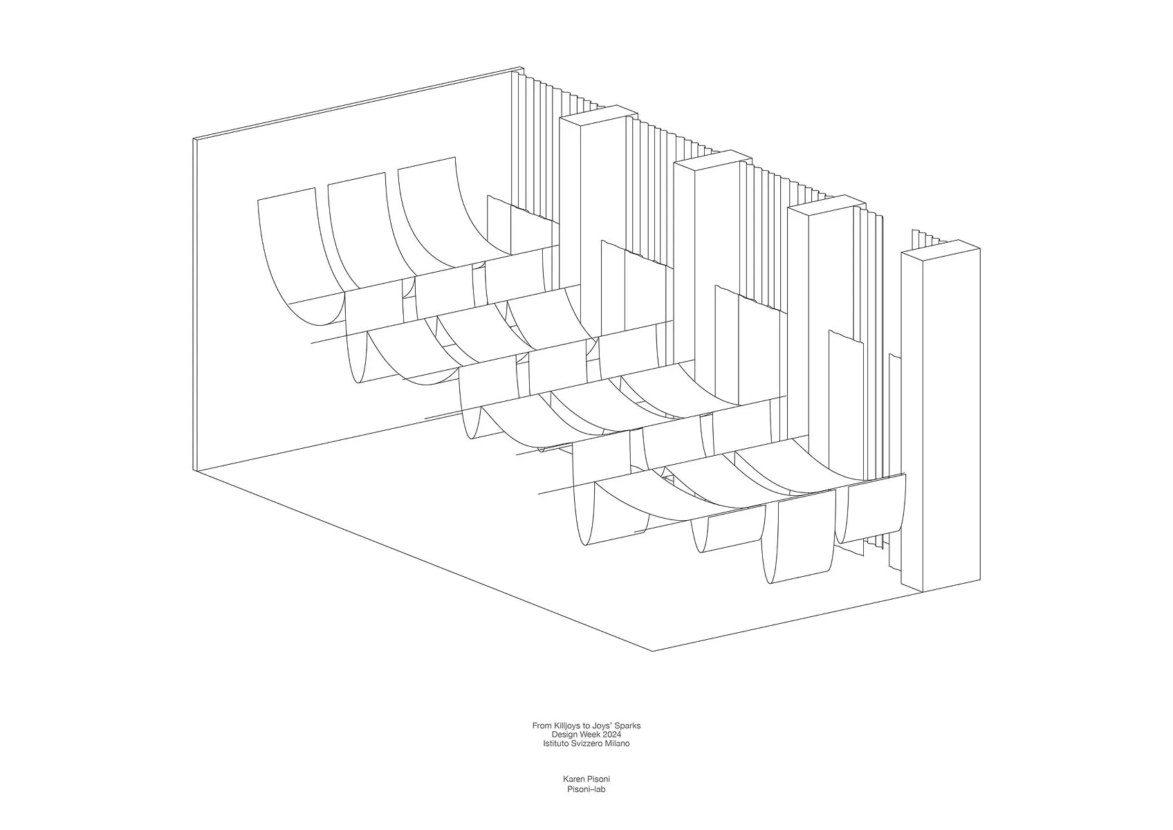 Un dessin à la ligne d'une pièce avec des chaises