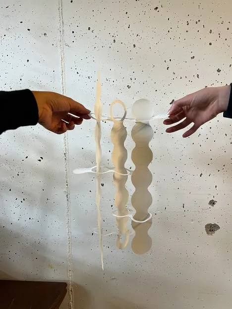 A couple of people that are touching each other