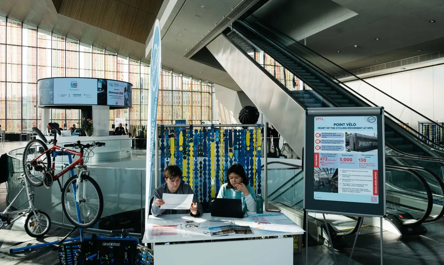 SwissTech Convention Center hall set up with the Showcase 2030 booths